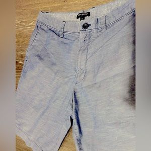Banana Republic Factory Shorts Mens size 33 Linen Cotton Blue Coastal